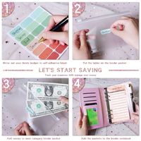 Carnet de budget A6 en similicuir Macaron pour le commerce transfrontalier, avec 100 feuilles à reliure à anneaux pour la gestion du budget.