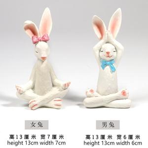 Bán Buôn Dễ Thương Nhựa Thủ Công Bunny Thỏ Đồ Trang Trí Thỏ Vườn Tượng Cho Ngoài Trời Trang Trí Nội Thất Phục Sinh Yoga Tượng Trang Trí - Product Image 6