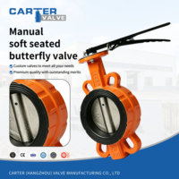Válvula de Mariposa Manual Resiliente con Asiento de EPDM, Tipo Wafer, de Hierro Dúctil QT450, Operada por Palanca, Cero Fugas de Agua, HVAC PN16 API609