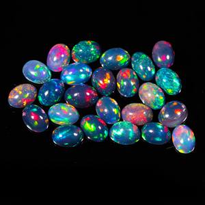 Acheter Lot de cabochons d'opale éthiopienne noire avec une pierre précieuse de forme ovale et lisse de 7.90 ct de poids - Product Image 2