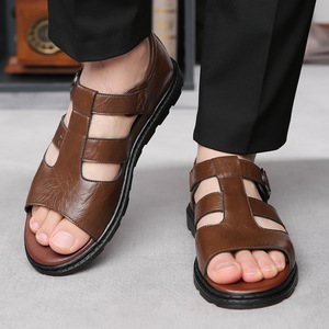 Sandales à sangle en T noires antidérapantes, chaussures d'été pour hommes et jeunes de 18 à 40 ans - Product Image 4