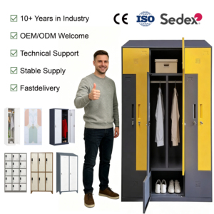 Armarios de Ropa en Forma de Z, Armario de Acero con 2 Puertas y Múltiples Compartimentos, Guardarropa para Dormitorios, Escuelas y Uso del Personal - Product Image 2