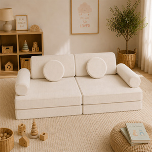 Ensemble de canapés modulaires pliables et inclinables pour salle de jeux, 10 pièces, en mousse, pour enfants, salon, école, matériaux certifiés non toxiques - Product Image 1