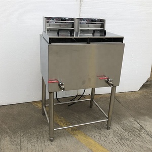 Stand Type Single Double Tank Gas Heating Deep <strong>Fryers</strong> 14L+14L Double Cylinder Potato <strong>Chip</strong> Chicken <strong>Fryer</strong> with 2 Baskets - Product Image 5