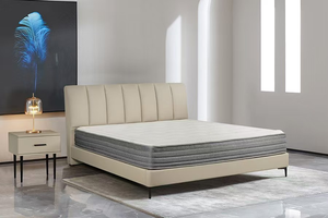 Cama de cuero minimalista moderna de la fábrica de China, cama doble tapizada suave tamaño Queen y King con características de almacenamiento - Product Image 4