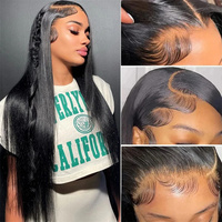 Perruques Lace Front en Cheveux Humains Indiens Bruts Pas Chères pour Femmes Noires, Perruques Sans Colle en Cheveux Humains, Perruques Frontales HD Sans Colle en Cheveux Humains