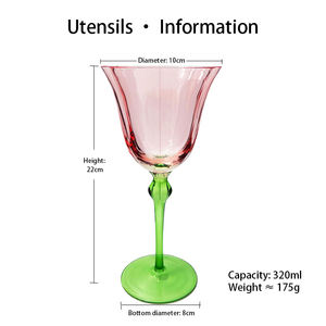 خمر الكريستال كأس الوردي زهرة كوب عالية الجودة الزجاج كأس نبيذ أحمر النمط الأوروبي العتيقة كوب - Product Image 6