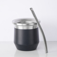 Ensemble de 8oz de gourde maté isolée sous vide à double paroi en acier inoxydable 304 avec tasse Bombilla Yerba Mate pour boire du thé Yerba Mate
