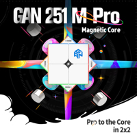 Nouveau design GAN251M Pro 2x2 puzzle de cube magique de vitesse professionnel magnétique