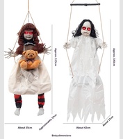 GUIGUKE Meilleure vente : Poupée suspendue électrique effrayante en plastique, modèle Fille Balançoire d'Halloween, pour décoration d'horreur en intérieur et salle d'évasion