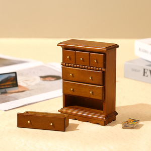1:12 escala DIY madera miniatura casa de muñecas alto cinco compartimentos gabinete muebles modelo Mini casa de muñecas jugar escena regalos - Product Image 2