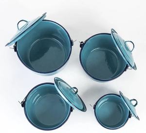 Cubo De Agua De Arroz Juego Peltre Ollas De Peltre Cinsa Bateria De Cocina Esmaltada Utensilios De Cocina Con Tapa Esmaltada 18/20/22/<span class=keywords><strong>24</strong></span>/26/30/34cm - Product Image 2