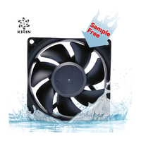Ventilateur de refroidissement électrique étanche DC 8025 80x80x25mm 12V haute vitesse 10000 tr/min IP67 sans balais axial OEM pour équipement industriel