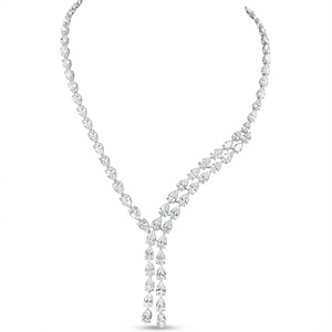 สร้อยคอเพชรทรงลูกแพร์แบบ Lariat - ทอง 9k, 14k, 18k - Product Image 5