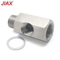 Raccord en T pour pression d'huile usiné CNC M16-3/8NPT, adaptateur de jauge d'huile moteur à filetage mâle-femelle M16X1.5