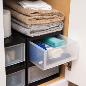 Stackable <b>Storage</b> <b>Drawer</b> Plastic Bin <b>Drawers</b> with Handles Organize Clothes in Closet - Product Image 3
