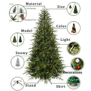 Fabricants en gros de lumières de Noël pré-éclairées WRGB en forme de fraises, arbre de Noël <span class=keywords><strong>artificiel</strong></span> avec effet de neige - Product Image 6