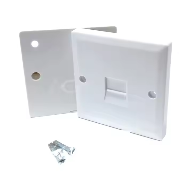 Single 86x86mm UK Telephone Socket Face Plate Plug with Surface Box 2/4A Ethernet Parts Surface Mount FPPT02 Enyoo or OEM