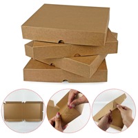 Boîtes carrées sur mesure en papier couché biodégradable, dossiers personnalisés écologiques, emballages pour pizzas, sushis, chips de pommes de terre avec poignée