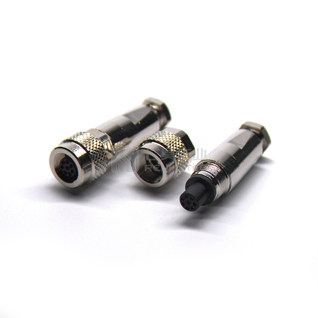 M8 Connector IEC 61076-2-104 8Pin 8 Pin Waterproof Female Metal Straight Plug