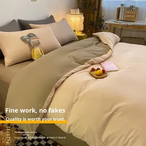 <span class=keywords><strong>Copripiumino</strong></span> trapunta in poliestere puro lavato <span class=keywords><strong>singolo</strong></span> doppio per studenti uomini casa bambini inverno dormitorio lenzuolo letto cucito a mano - Product Image 4