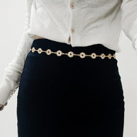 Haoyu taille strass métal ceinture mode mode pantalon été plage corps chaîne