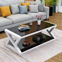 Table basse en verre trempé, simple et moderne, pour salon, bureau, table à thé carrée, table à thé pour la maison