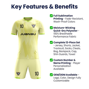 Maillot de football personnalisé à séchage rapide en maille respirante, maillots de football OEM pour équipes de club, vente en gros pour hommes et jeunes - Product Image 3