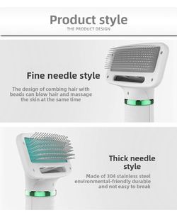 Eco-Friendly Two-in-One Silicone & Plastic <b>Dog</b> <b>Hair</b> <b>Dryer</b> with Massage Comb - Product Image 6