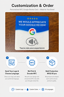 Carte NFC Google Review allemande programmable pour les avis Google, carte autocollante en acrylique, 13,56 MHz, étanche, carte NFC pour avis