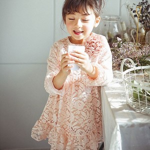 Robes pour filles en dentelle 2017, modèles de robes avec fleurs décoratives - Product Image 2