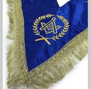 Ensemble de tablier de robe complète provinciale artisanale maçonnique fabriqué sur mesure avec des badges à coudre en cuir brodé à col magnétique - Product Image 4