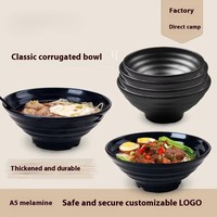 Peralatan makan melamin sekali pakai komersial besar kustom mangkuk Ramen toko mie Pesta Modern untuk sup siput panci panas