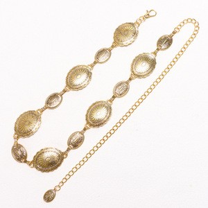 เครื่องประดับเวนเป่ย สายคาดเอวลายดอกไม้สีทองโบราณ ทำจากโลหะผสมสังกะสี เหมาะสำหรับงานปาร์ตี้ สายคาดเอวแบบเส้นเดียว ใช้เป็นเครื่องประดับตกแต่งชุดเดรส - Product Image 4