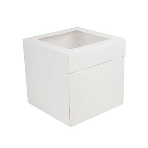 Tùy Chỉnh Thanh Lịch In Trắng Cửa Sổ Bánh Hộp Gấp Bao Bì 4 6 <span class=keywords><strong>8</strong></span> 10 12 Inch Giấy Sinh Nhật Bánh Hộp - Product Image 1