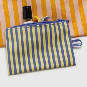 Bolsa de <span class=keywords><strong>Maquillaje</strong></span> de Viaje Portátil, Personalizada, Ecológica, Resistente, con Cierre, a Rayas, para Niñas - Product Image 1