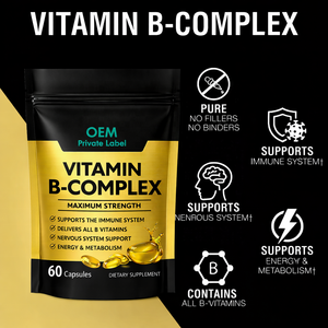 OEM Vitamine B Complex Softgels Capsules Vitamine B Supplement met B6 B12 CoQ10 Ondersteunt Immuunsysteem Energie Metabolisme - Product Image 5