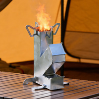 INBESTCAMP Poêle à bois multifuel pliable carré pour cuisson extérieure, idéal pour le camping