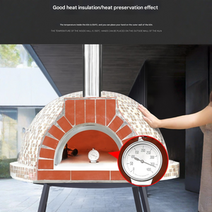 Four à pizza commercial au bois, style italien, en briques de terre cuite, résistant à 500 degrés, pour cuisson extérieure en restaurant et barbecue - Product Image 5
