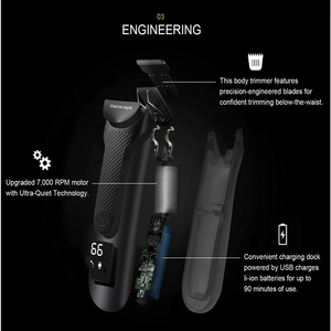 LILIPRO 5102 Máquina Cortapelos Inalámbrica, Afeitadora para Barba, Zona Íntima y Corporal, Recortadora de Vello Facial para Hombres - Product Image 3