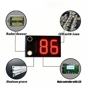 Panneaux <span class=keywords><strong>de</strong></span> signalisation routière à capteur radar LED, étanches, en aluminium, rechargeables à l'énergie solaire, personnalisables - Product Image 3