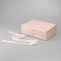 Vente en gros de boîte de papier cadeau magnétique de luxe à fermeture 3 couleurs à plat avec ruban boîte cadeau à couvercle magnétique