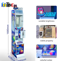 Mini Máquina de Garra Tipo Arcade Operada con Monedas para Premios, Grúa Expendedora para Juguetes Pequeños con Aceptador de Billetes, Regalos de Muñecos, Dulces y Premios de Peluche