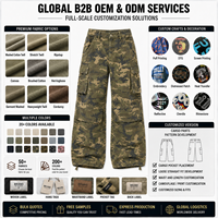 Celana Cargo Kamuflase Pria Desain Kustom OEM, Model Longgar Lurus Panjang, Banyak Kantong, untuk Merek Streetwear