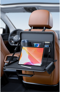 2025 Luxuriöser Multifunktionaler Leder-Auto-Organizer Faltbare Rücksitz-Aufbewahrungstasche mit Hängefunktion und Esstisch - Product Image 5