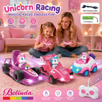 Voiture télécommandée Belinda 2,4 GHz Unicorn 4 canaux avec musique et effets sonores, jouet pour enfants, voiture de drift RC, cadeau pour enfants
