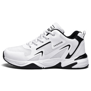 Chaussures de course élégantes de haute qualité pour hommes, baskets blanches et noires avec logo personnalisé du fabricant - Product Image 3