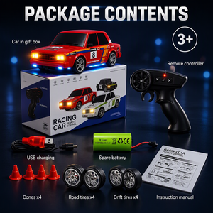 Auto <span class=keywords><strong>RC</strong></span> <span class=keywords><strong>Drift</strong></span> DWI Dowellin 1/24, Auto Telecomandata per Bambini, 20KM/H 4WD Alta Velocità con Luci LED, Pneumatici Extra per <span class=keywords><strong>Drift</strong></span> - Product Image 6