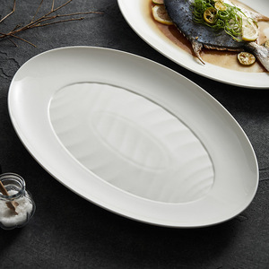 Elegante Set <span class=keywords><strong>di</strong></span> <span class=keywords><strong>Piatti</strong></span> Ovali in Porcellana Bianca <span class=keywords><strong>di</strong></span> Lusso, Nuovo Design, Sicuri per Casa e Hotel - Product Image 5