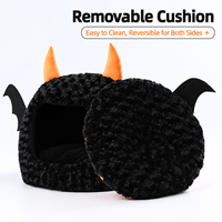 Lit pour chat Halloween Little Devil - Niche douillette et chaude toutes saisons pour chats et chiots